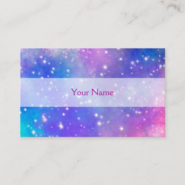 TARJETA DE VISITA 星がキラキラ輝く宇宙のイラストを使った名刺 (Anverso)