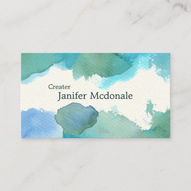 Tarjeta De Visita 【水彩名刺】 Watercolor Business card (Blue) (Anverso)
