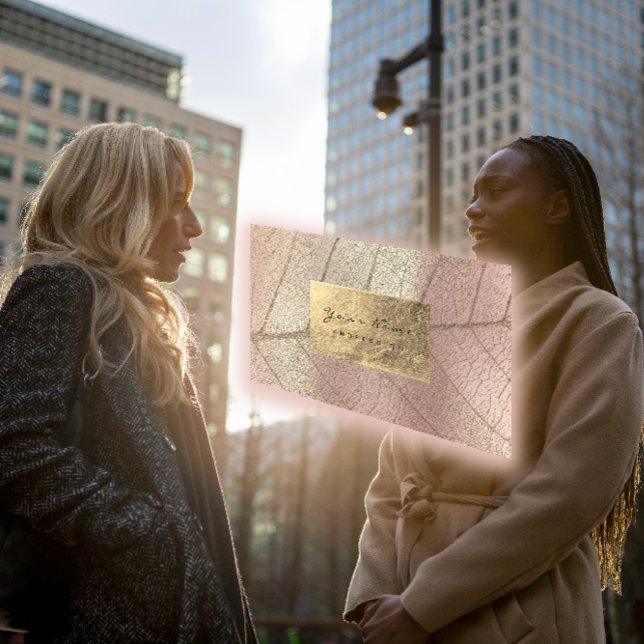 Tarjeta De Visita 真 珠 の よ セ う な・・・`・・・・・・・・・・・・・・ RJRJsnihtsnihtsnih (真珠のようなセピア色の金ゴールドホイルの植物の敏感上がりました 名刺 QR CODE BUSINESS CARD)