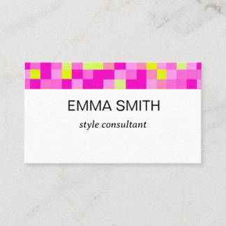 TARJETA DE VISITA 鮮やかなギンガムチェックのキュートな名刺