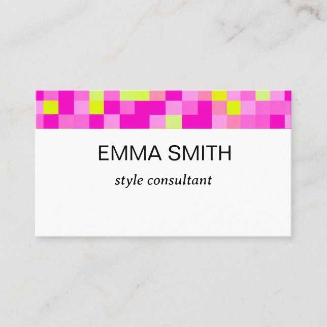 TARJETA DE VISITA 鮮やかなギンガムチェックのキュートな名刺 (Anverso)