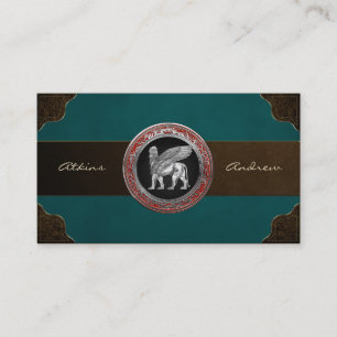 Tarjeta De Visita [001] León alado asirio - Plata Lamassu