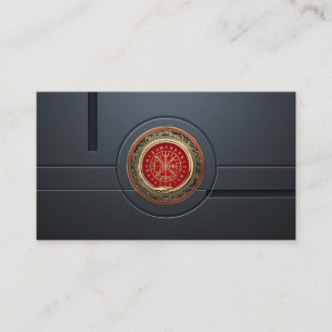 Tarjeta De Visita [001] Vegvisir - Gold Viking Magic Runic Compass