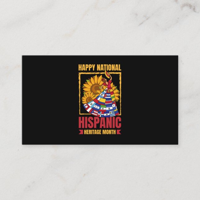 Tarjeta De Visita 08. Mes del patrimonio nacional hispano en todos l (Anverso)