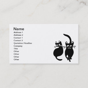 TARJETA DE VISITA 092 Y 081 PERSONALIZADOS NEGROS MASCOTAS DE CATS A