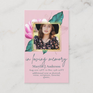 Tarjeta De Visita 100 Bonitos Floral Prayer Funeral Memorial FOTO