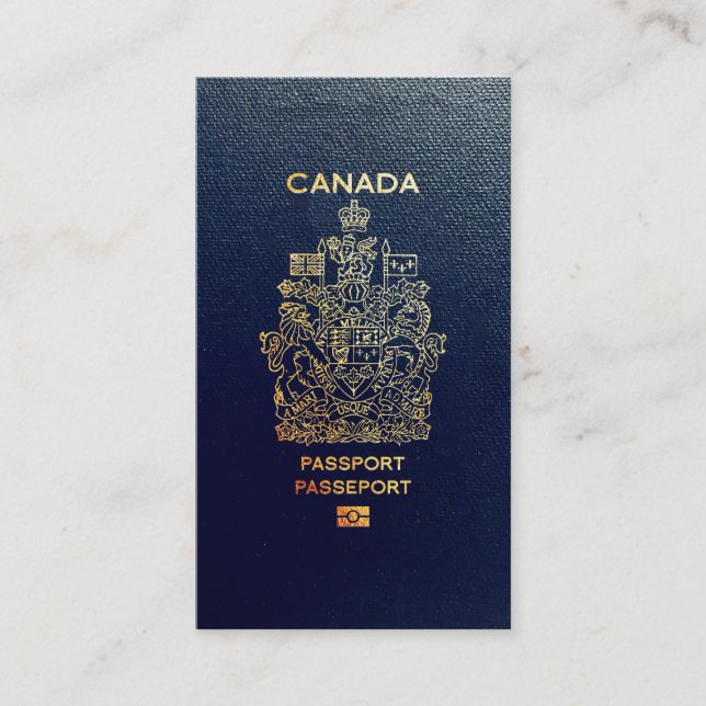 Tarjeta De Visita [100] Cobertura de pasaporte canadiense (Anverso)