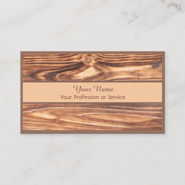 Tarjeta De Visita 100% de madera orgánica natural (Anverso)