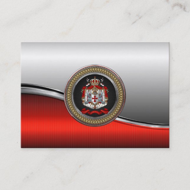 Tarjeta De Visita [100] Escudo de armas de Templar de los caballeros (Anverso)