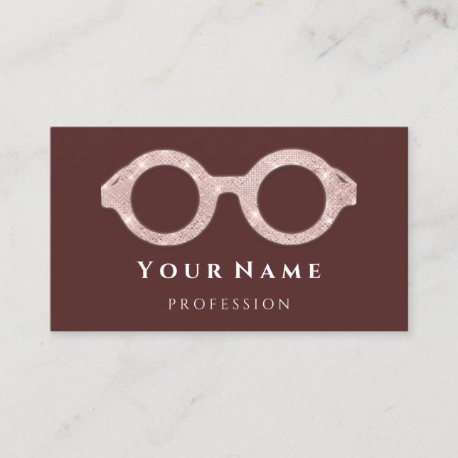 Tarjeta De Visita 100 Gafas Ópticas De Moda Ópticas De Atención Ocul (Anverso)