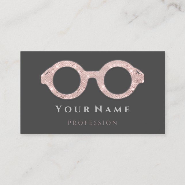 Tarjeta De Visita 100 Gafas Ópticas Opticianas De Cuidado Ocular Ros (Anverso)