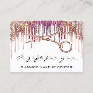 Tarjeta De Visita 100 Gift Certificate Hairdresser Scissors Drips