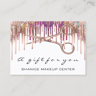Tarjeta De Visita 100 Gift Certificate Hairdresser Scissors Drips