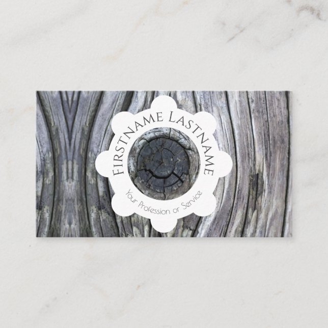 Tarjeta De Visita 100% natural de madera orgánica círculos blancos (Anverso)