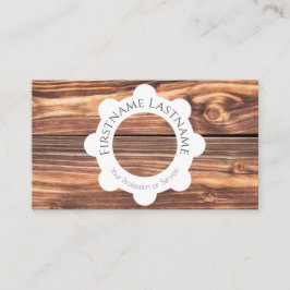 Tarjeta De Visita 100% natural de madera orgánica círculos blancos