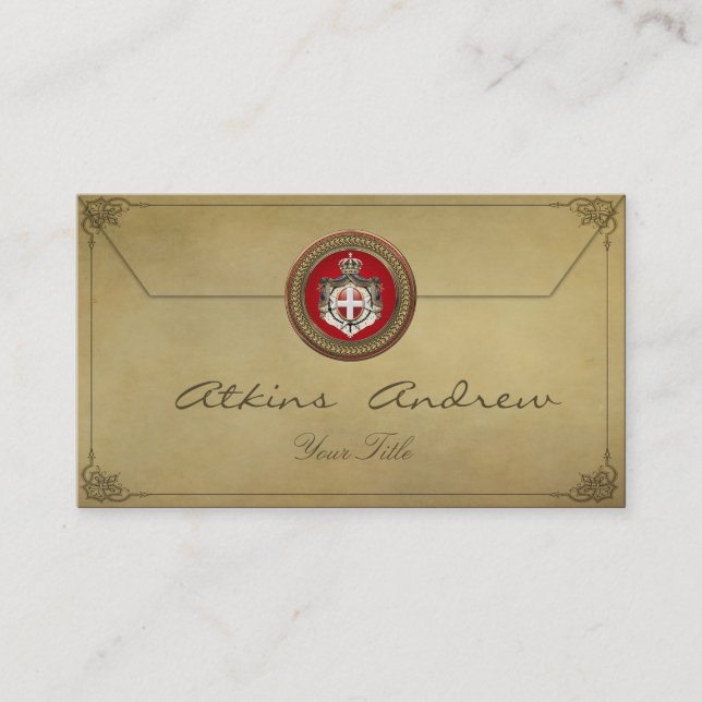 Tarjeta De Visita [100] Orden de Malta - Escudo de armas SMOM (Anverso)