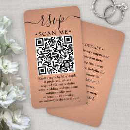 Tarjeta De Visita 100 Paquete Código QR RSVP Relieve metalizado de c