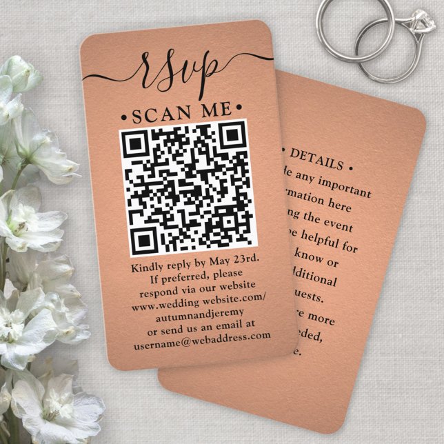Tarjeta De Visita 100 Paquete Código QR RSVP Relieve metalizado de c (Subido por el creador)