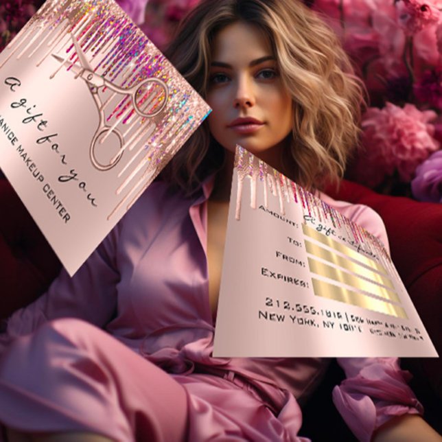 Tarjeta De Visita 100 Perforaciones Holográficas del peluquero con c (100 Gift Certificate Hairdresser Holograph Drips)