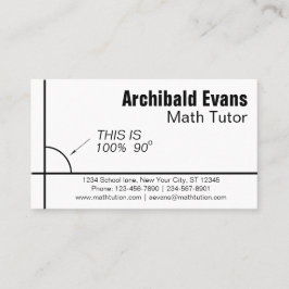 Tarjeta De Visita 100 por ciento 90 grados tutor de matemáticas dive