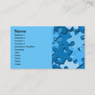 Tarjeta De Visita 103005-rompecabezas Pieza de rompecabezas azul osc