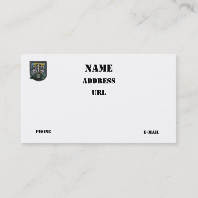 Tarjeta De Visita 12.º grupo de fuerzas especiales Vecinos de Green  (Anverso)