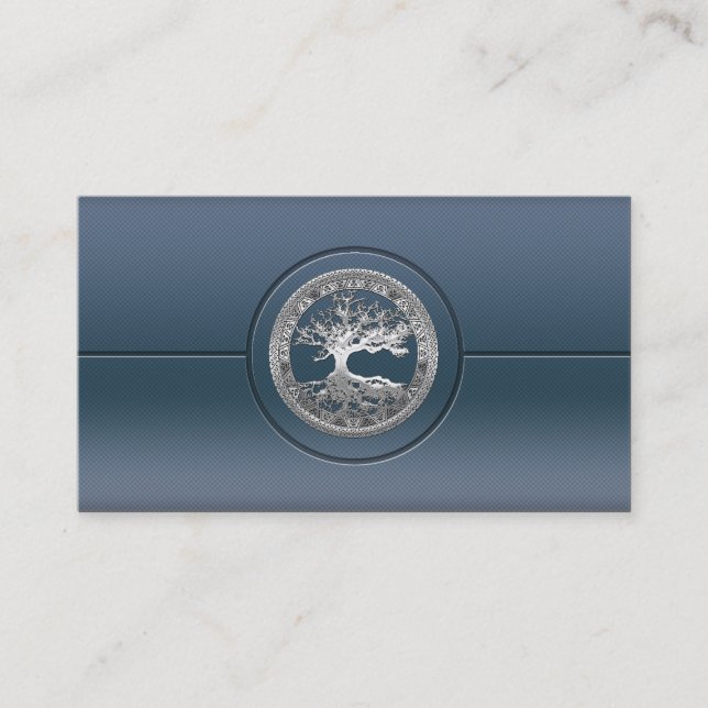 Tarjeta De Visita [154] Árbol celta de vida [Plata] (Anverso)