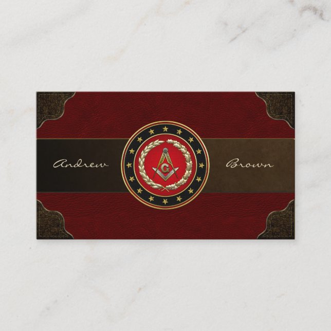 Tarjeta De Visita [154] Cuadrado y compases masónicos [3ro grado] (Anverso)