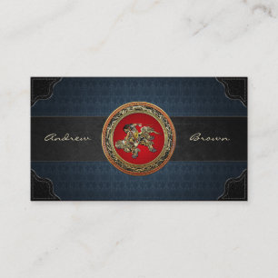 Tarjeta De Visita [154] Hokusai - Shoki Riding Shishi Lion