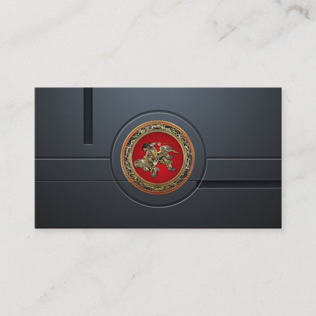 Tarjeta De Visita [154] Hokusai - Shoki Riding Shishi Lion (Anverso)