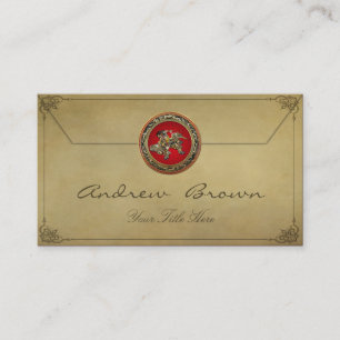 Tarjeta De Visita [154] Hokusai - Shoki Riding Shishi Lion