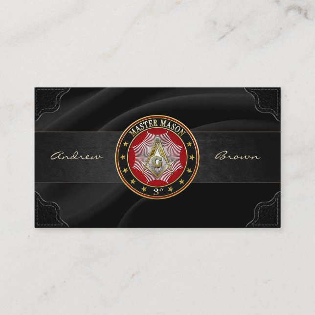 Tarjeta De Visita [154] Master Mason - 3er grado Square & Compass (Anverso)
