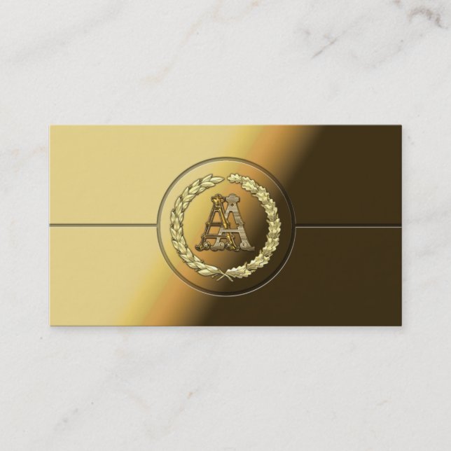 Tarjeta De Visita [154] Monograma AA [Oro] (Anverso)