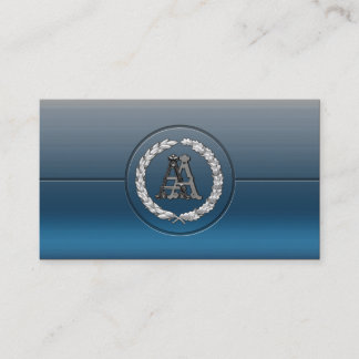 Tarjeta De Visita [154] Monograma AA [Plata]