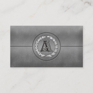 Tarjeta De Visita [154] Monograma AA [Plata]