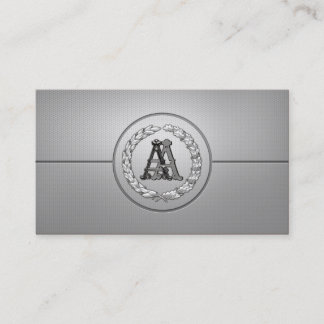 Tarjeta De Visita [154] Monograma AA [Plata]