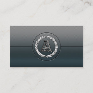 Tarjeta De Visita [154] Monograma AA [Plata]