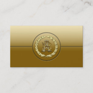 Tarjeta De Visita [154] Monograma AB y BA [Oro]