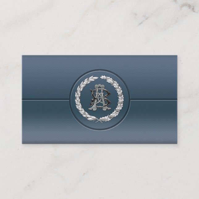 Tarjeta De Visita [154] Monograma AB y BA Silver (Anverso)