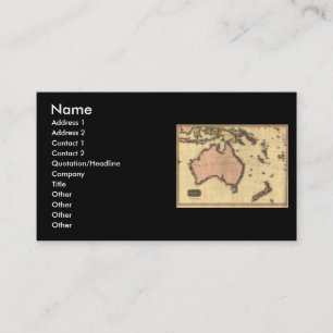 Tarjeta De Visita 1818 mapa de Australasia - Australia, Nueva