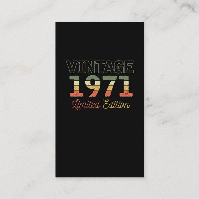Tarjeta De Visita 1971 50 años de edad cumpleaños (Anverso)
