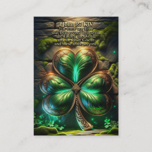 Tarjeta De Visita 1 Juan 5:7–8 KJV Cards - Trinity Shamrock
