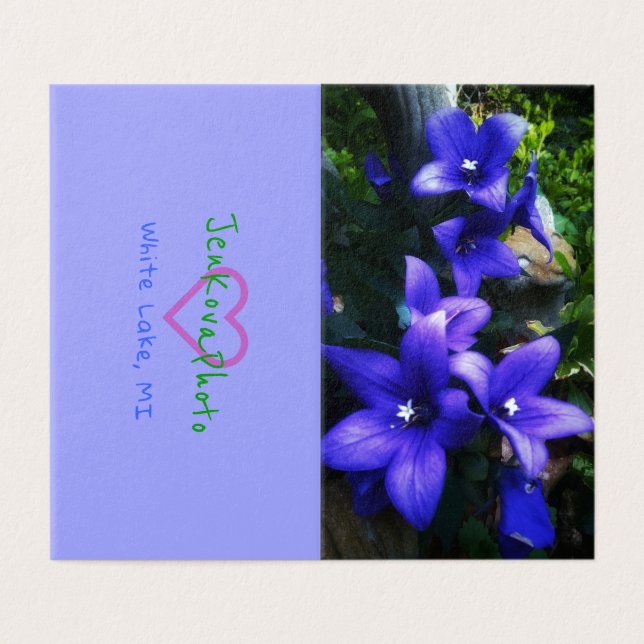 Tarjeta De Visita 1PURPLE FLOWERS MINI CARTAS 2x3.5 horizontal (Exterior desplegado)