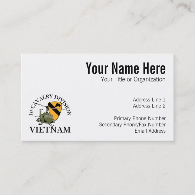 Tarjeta De Visita 1r Veterinario de Cav Vietnam (Anverso)