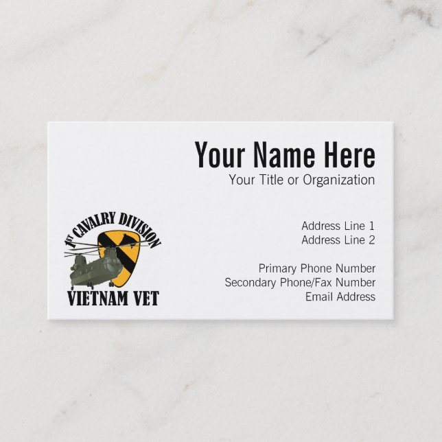 Tarjeta De Visita 1r Veterinario de Cav Vietnam - CH-47 (Anverso)