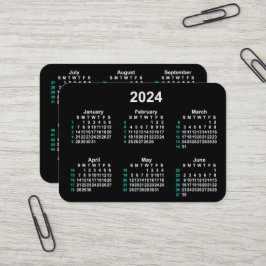 Tarjeta De Visita 2024 Neon 52 Week ISO Calendar by Janz