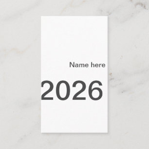 Tarjeta De Visita 2026 2027 2028 nombre título aquí año letra negrit