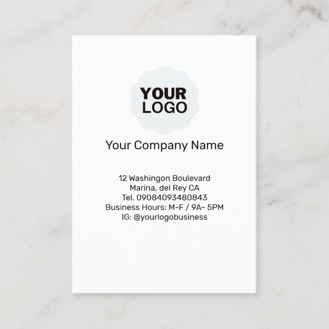 Tarjeta De Visita 2026 Calendar Business Card - SUNDAY Vertical (Anverso)