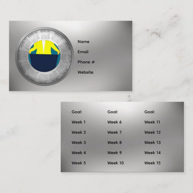 Tarjeta De Visita 2026 Calendar Weight Loss Business Card (Anverso / Reverso)