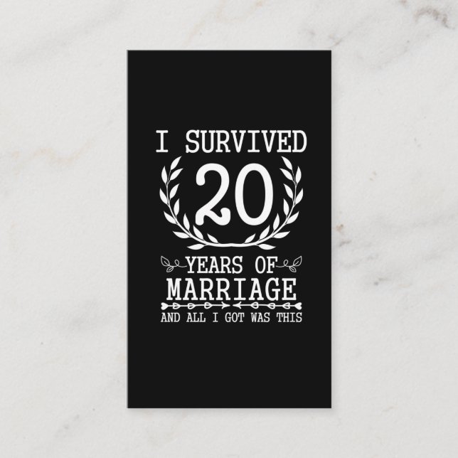 Tarjeta De Visita 20 años esposa esposa esposa esposa 20° aniversari (Anverso)